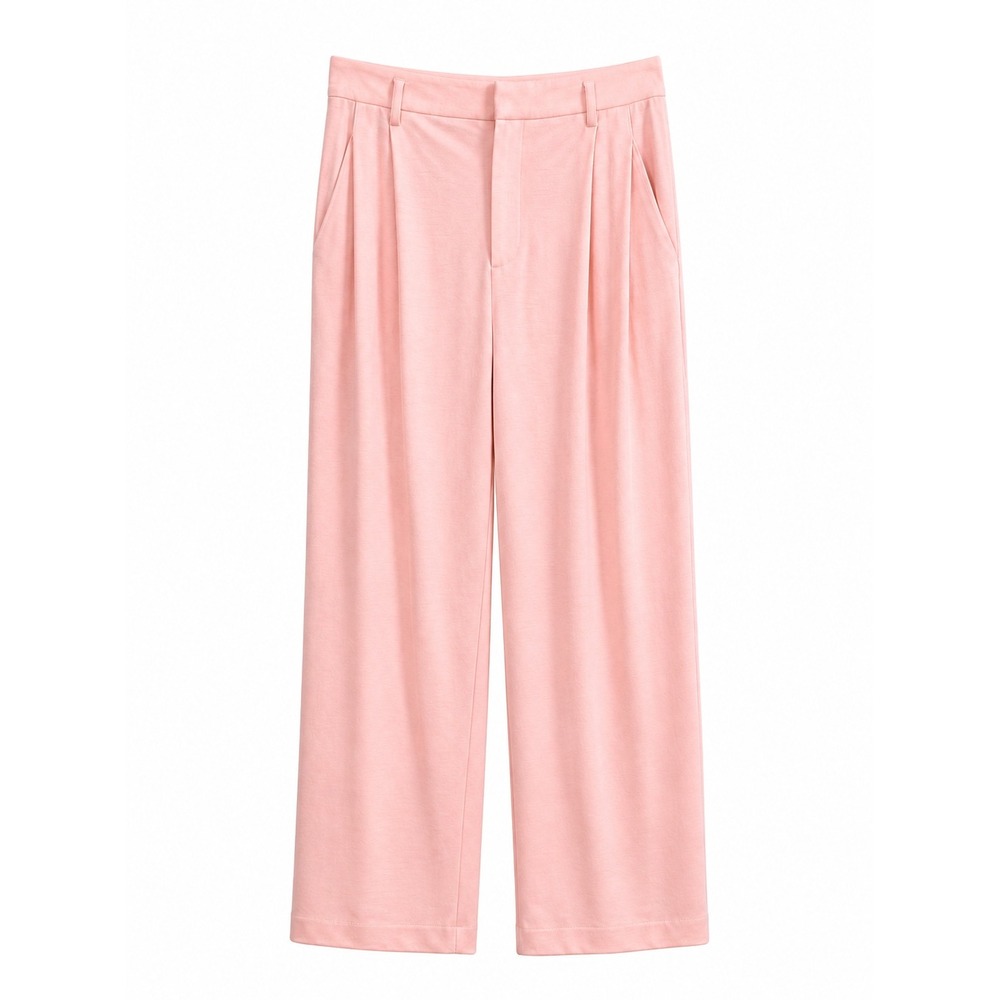 Ellen Tracy Vintage Pink Wool Wide Leg Pleated Trousers chic sz 8